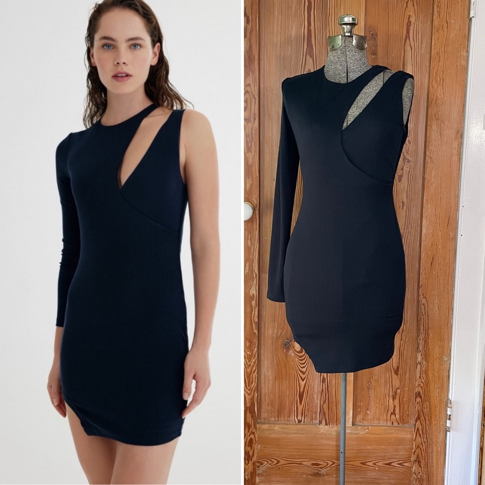 NWT Significant Other Martha Asymmetric Cut-Out Mini Dress Midnight Blue Sz 2